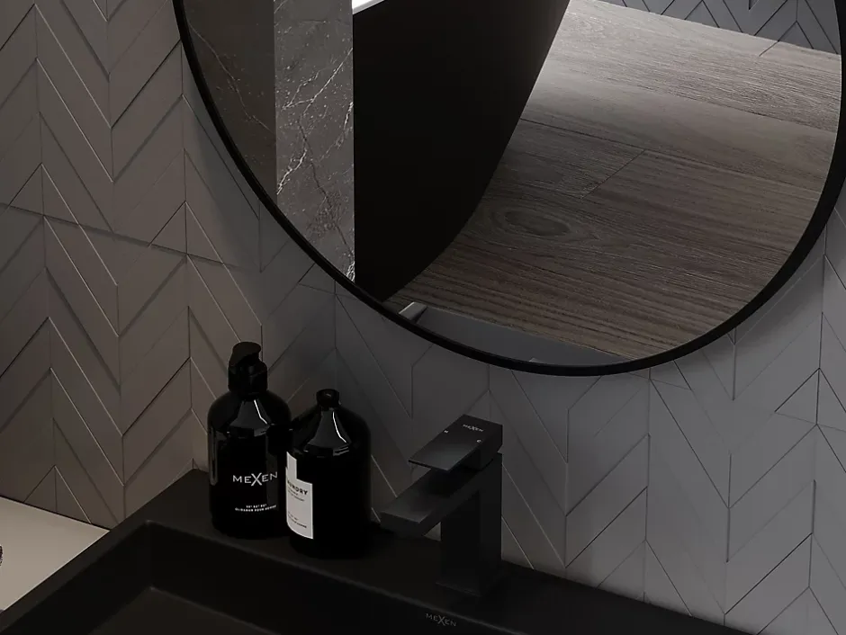 Silla Global SILLA Miroir mural rond, 70 cm, cadre noir