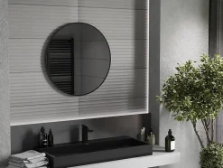 Silla Global SILLA Miroir mural rond, 70 cm, cadre noir