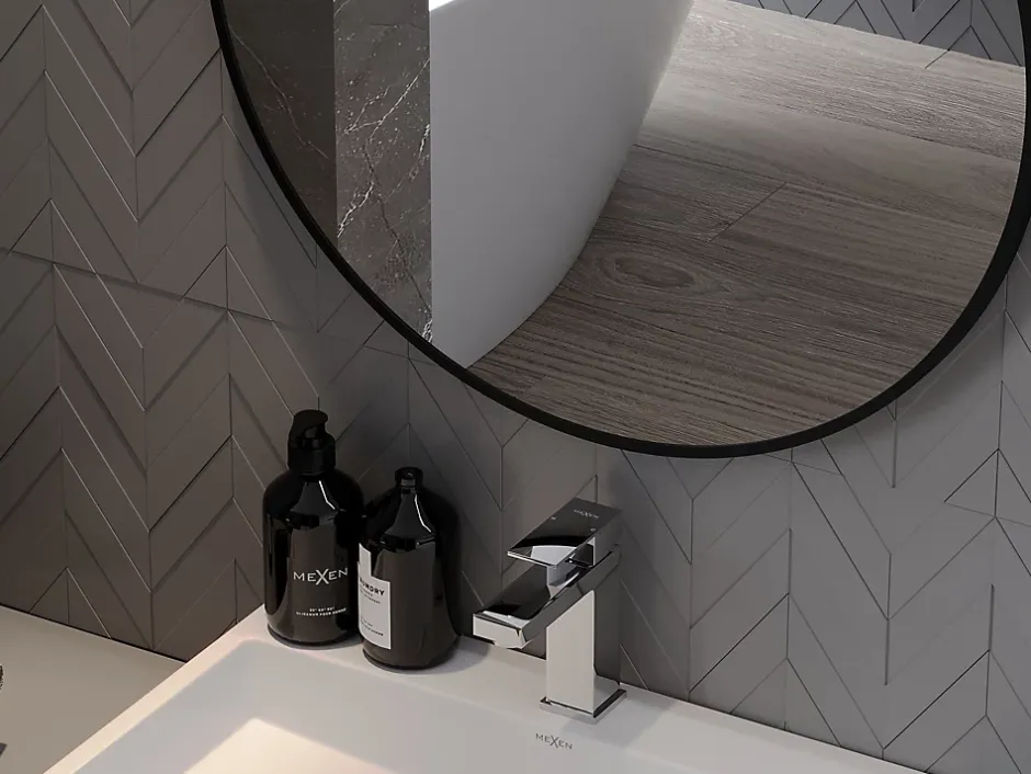 Silla Global SILLA Miroir mural rond, 60 cm, cadre noir