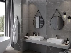 Silla Global SILLA Miroir mural rond, 60 cm, cadre noir