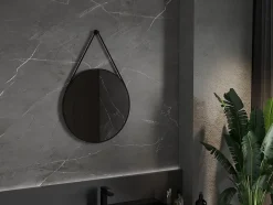 Silla Global SILLA Miroir mural rond, 60 cm, cadre noir