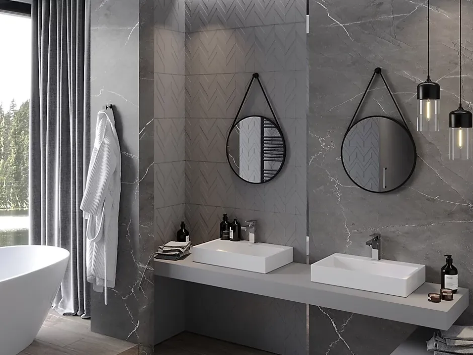 Silla Global SILLA Miroir mural rond, 50 cm, cadre noir* Miroir Grossissant