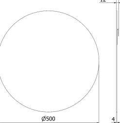 Silla Global SILLA Miroir mural rond, 50 cm, sans cadre