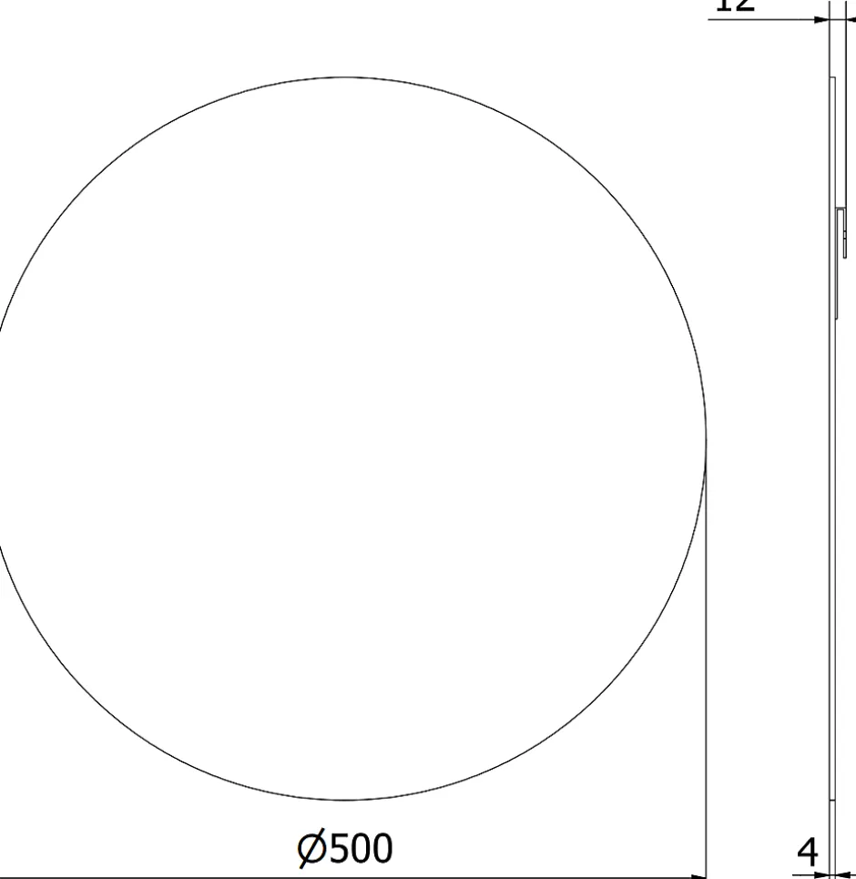 Silla Global SILLA Miroir mural rond, 50 cm, sans cadre