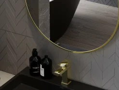 Silla Global SILLA Miroir mural rond, 85 cm, cadre doré* Miroir Grossissant