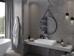 Silla Global SILLA Miroir mural rond, 80 cm, cadre noir