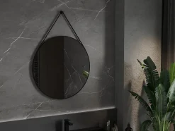Silla Global SILLA Miroir mural rond, 80 cm, cadre noir