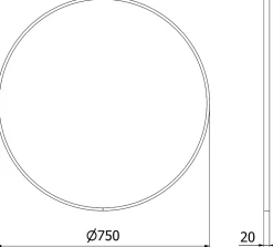 Silla Global SILLA Miroir mural rond, 75 cm, cadre noir* Miroir Grossissant