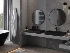 Silla Global SILLA Miroir mural rond, 75 cm, cadre noir* Miroir Grossissant