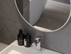Silla Global SILLA Miroir mural rond, 80 cm, cadre blanc* Miroir Grossissant