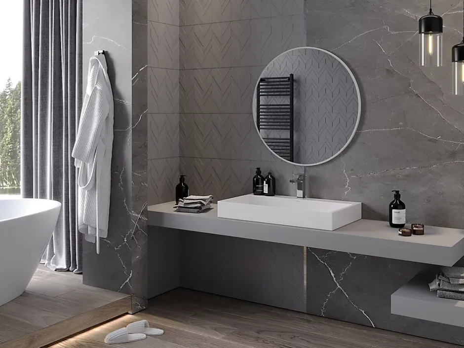 Silla Global SILLA Miroir mural rond, 80 cm, cadre blanc* Miroir Grossissant