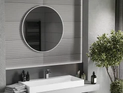 Silla Global SILLA Miroir mural rond, 80 cm, cadre blanc* Miroir Grossissant