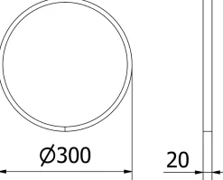 Silla Global SILLA Miroir mural rond, 30 cm, cadre chromé