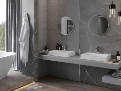 Silla Global SILLA Miroir mural rond, 30 cm, cadre chromé