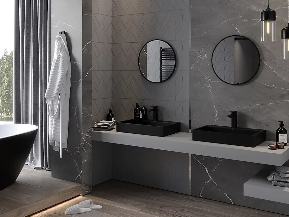 Silla Global SILLA Miroir mural rond, 45 cm, cadre noir* Miroir Grossissant