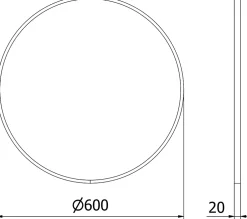 Silla Global SILLA Miroir mural rond, 60 cm, cadre noir