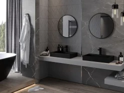 Silla Global SILLA Miroir mural rond, 60 cm, cadre noir