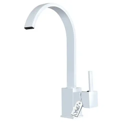 Silla Global SILLA Mitigeur lavabo moderne en Laiton, économie d'eau, Blanc
