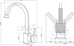 Silla Global SILLA Mitigeur lavabo moderne en Laiton, économie d'eau, Blanc