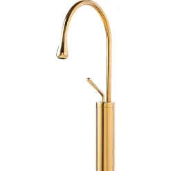 Silla Global SILLA Mitigeur lavabo moderne bec haut en Laiton, économie d'eau, Doré* Robinet Lavabo Et Vasque