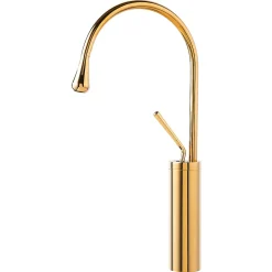 Silla Global SILLA Mitigeur lavabo moderne bec haut en Laiton, économie d'eau, Doré* Robinet Lavabo Et Vasque
