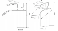 Silla Global SILLA Mitigeur lavabo moderne en Laiton, cascade, Blanc* Robinet Lavabo Et Vasque