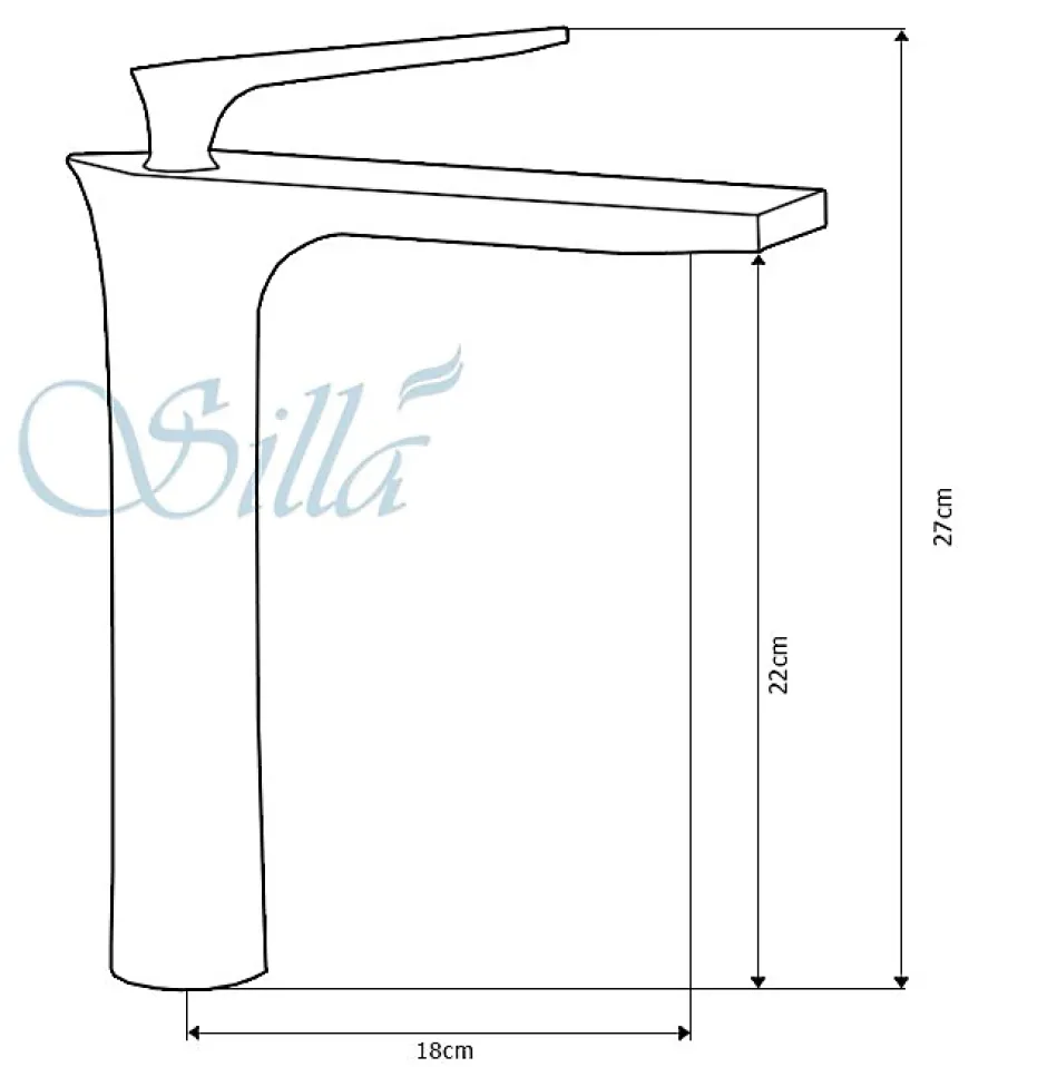 Silla Global SILLA Mitigeur lavabo moderne bec haut en Laiton, économie d'eau, Doré* Robinet Lavabo Et Vasque