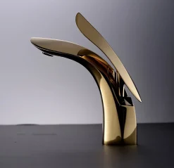 Silla Global SILLA Mitigeur lavabo moderne en Laiton, économie d'eau, Doré* Robinet Lavabo Et Vasque