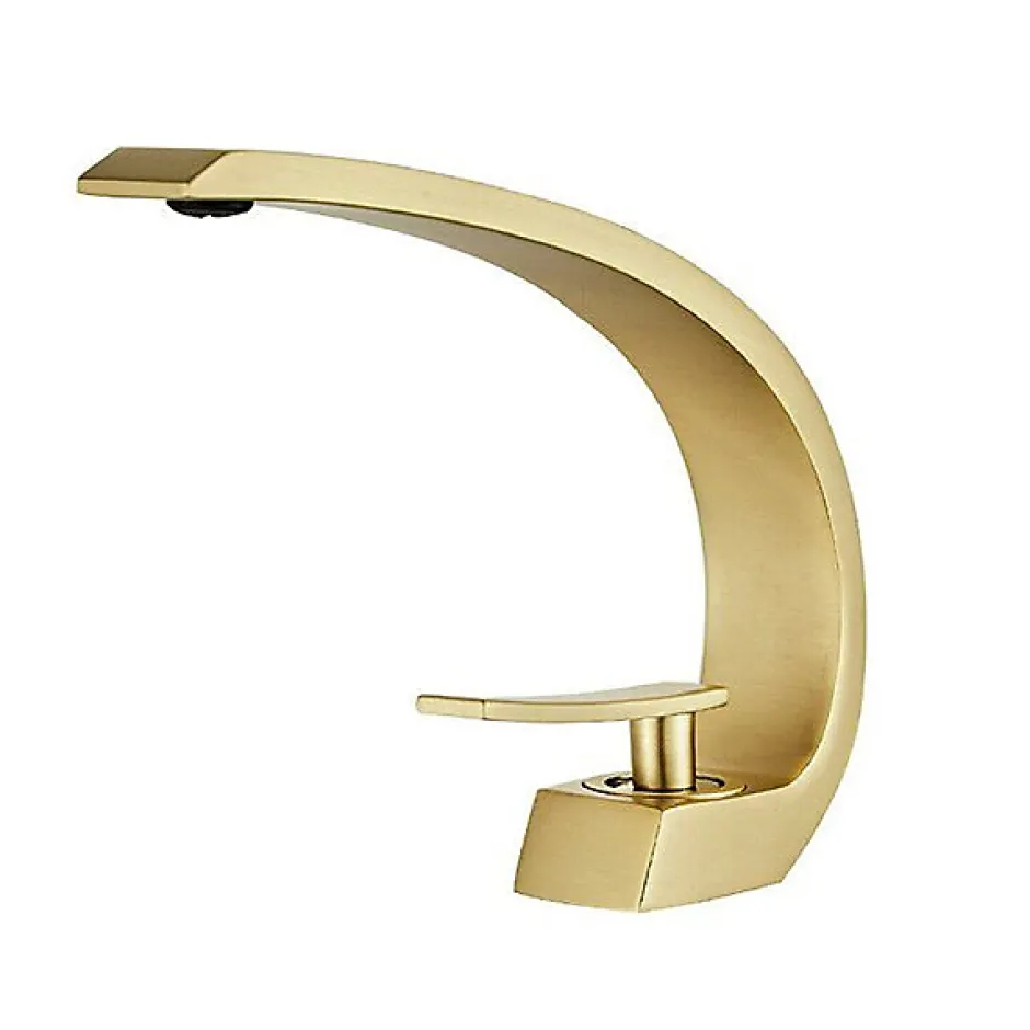 Silla Global SILLA Mitigeur lavabo moderne en Laiton, économie d'eau, Doré