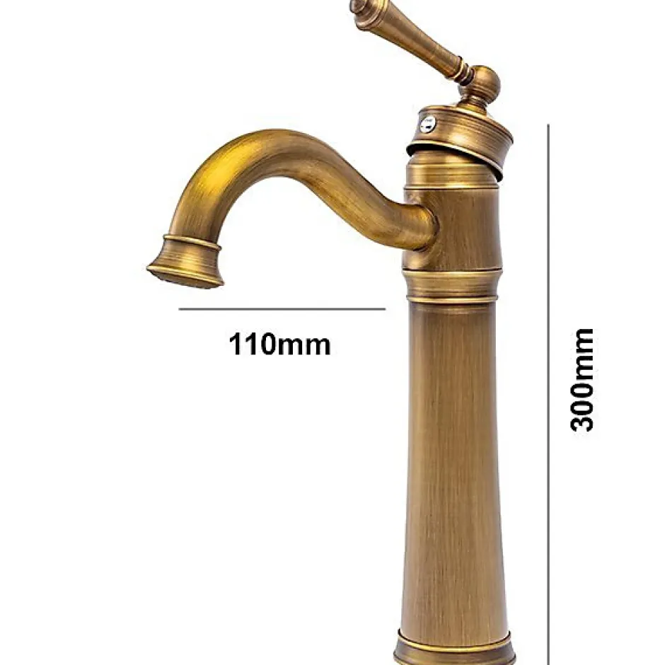 Silla Global SILLA Mitigeur lavabo retro bec haut en Laiton, économie d'eau, Vintage doré* Robinet Lavabo Et Vasque