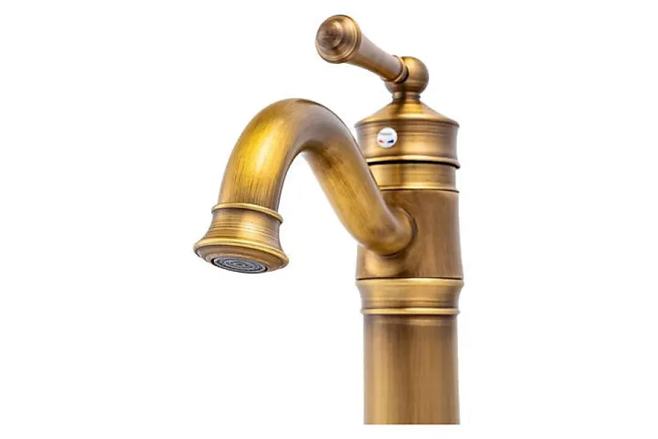 Silla Global SILLA Mitigeur lavabo retro bec haut en Laiton, économie d'eau, Vintage doré* Robinet Lavabo Et Vasque