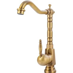 Silla Global SILLA Mitigeur lavabo retro bec haut en Laiton, économie d'eau, Vintage doré* Robinet Lavabo Et Vasque
