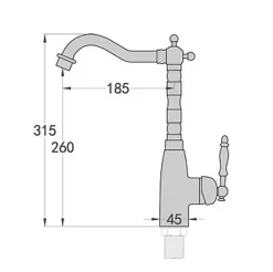 Silla Global SILLA Mitigeur lavabo retro bec haut en Laiton, économie d'eau, Vintage doré* Robinet Lavabo Et Vasque