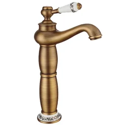 Silla Global SILLA Mitigeur lavabo retro bec haut en Laiton, économie d'eau, Vintage doré* Robinet Lavabo Et Vasque