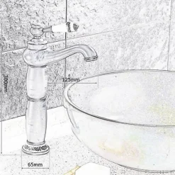 Silla Global SILLA Mitigeur lavabo retro bec haut en Laiton, économie d'eau, Vintage doré* Robinet Lavabo Et Vasque