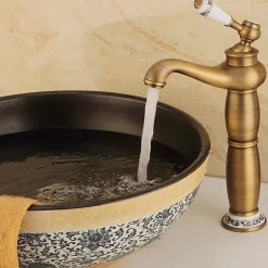 Silla Global SILLA Mitigeur lavabo retro bec haut en Laiton, économie d'eau, Vintage doré* Robinet Lavabo Et Vasque
