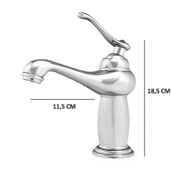 Silla Global SILLA Mitigeur lavabo retro en Laiton, économie d'eau, Chromé