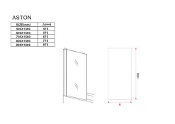 Silla Global Silla Pare-baignoire ASTON, fixe, 70x150 cm, Noir* Pare-Baignoire