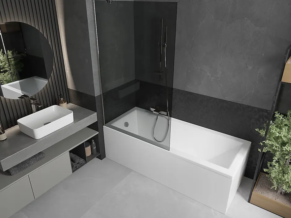 Silla Global Silla Pare-baignoire fixe, 100x150 cm, Chromé* Pare-Baignoire