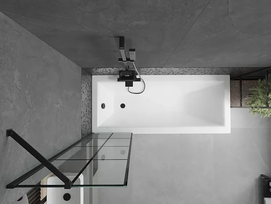Silla Global Silla Pare-baignoire fixe, 50x150 cm, Noir
