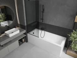 Silla Global Silla Pare-baignoire fixe, 70x150 cm, Noir* Pare-Baignoire