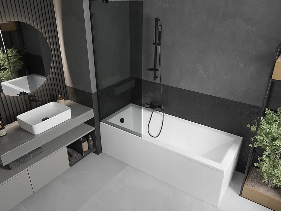 Silla Global Silla Pare-baignoire fixe, 70x150 cm, Noir* Pare-Baignoire