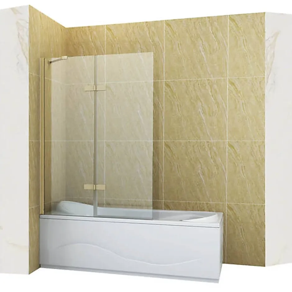 Silla Global Silla Pare-baignoire GARETT, fixe, 120x150 cm, Doré brossé