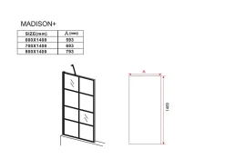 Silla Global Silla Pare-baignoire MADISON+, fixe, 60x140 cm, Noir