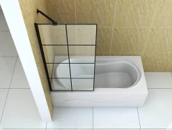 Silla Global Silla Pare-baignoire MADISON+, fixe, 60x140 cm, Noir
