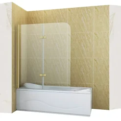Silla Global Silla Pare-baignoire MARION, pivotant, 100x140 CM, Doré brossé