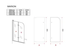 Silla Global Silla Pare-baignoire MARION, pivotant, 80x140 CM, Chromé* Pare-Baignoire