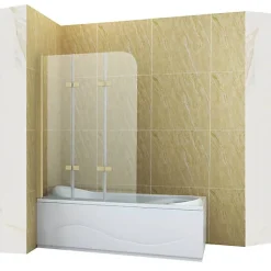 Silla Global Silla Pare-baignoire MARION, pivotant, 120x140 CM, Doré brossé* Pare-Baignoire