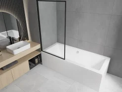 Silla Global Silla Pare-baignoire pivotant, 70x140 cm, Noir* Pare-Baignoire