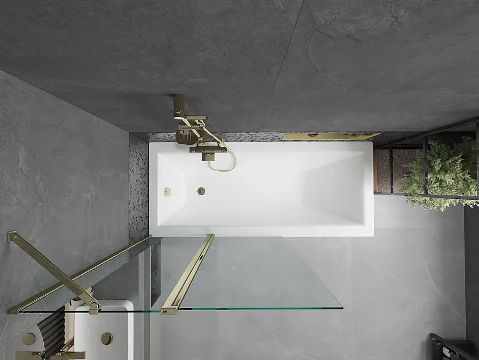 Silla Global Silla Pare-baignoire pivotant, 100x150 cm, Doré